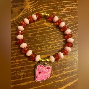 XOXO Pink and Red Beaded Bracelet